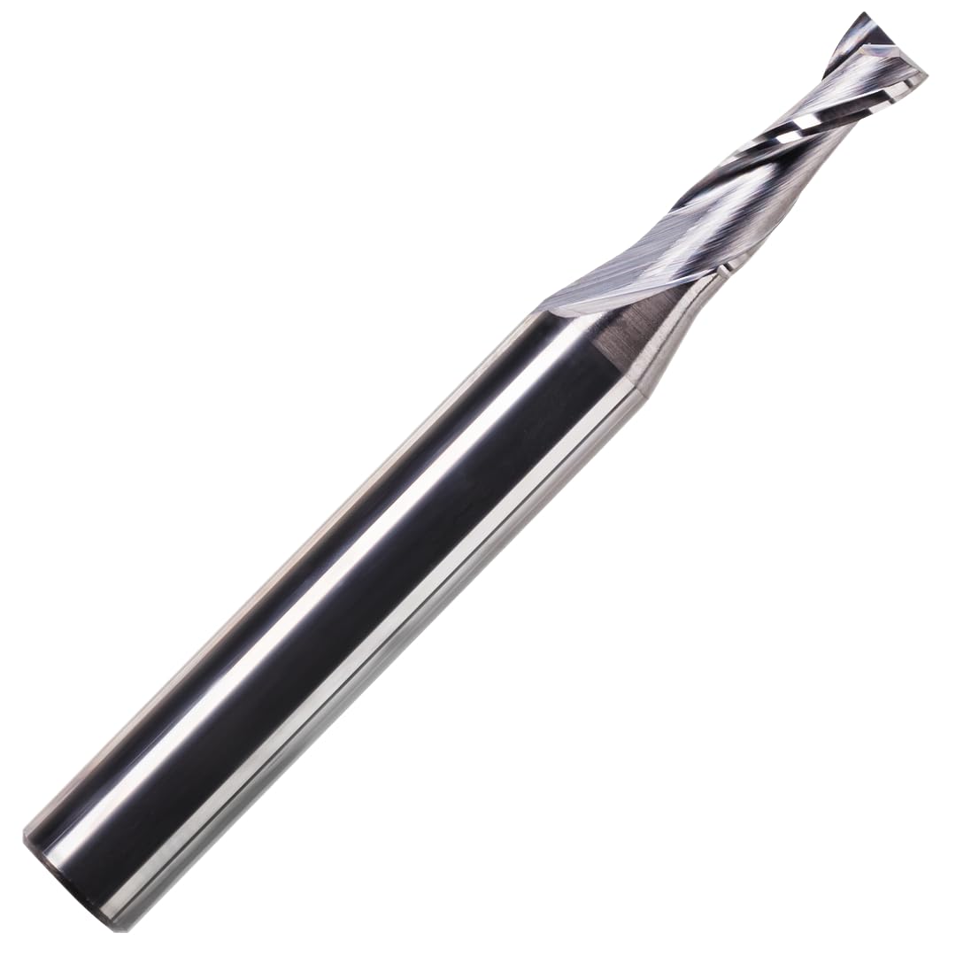 4mm x 12mm Flute x 1/4" Shank Solid Carbide Spiral 2 Flute Up Cut Router Bit for Wood, Hard Wood, PVC & Acrylic (4mm x 12mm Flute) — image 1