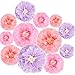 12 Pieces Paper Flower Decorations Tissue Paper Chrysanth Flowers DIY Crafting for Wedding Backdrop Nursery Wall Decoration