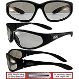 Global Vision Hercules Safety Sunglasses Black Frames with 24 Hour Photochromic Clear to Smoke Lenses ANSI Z87.1+