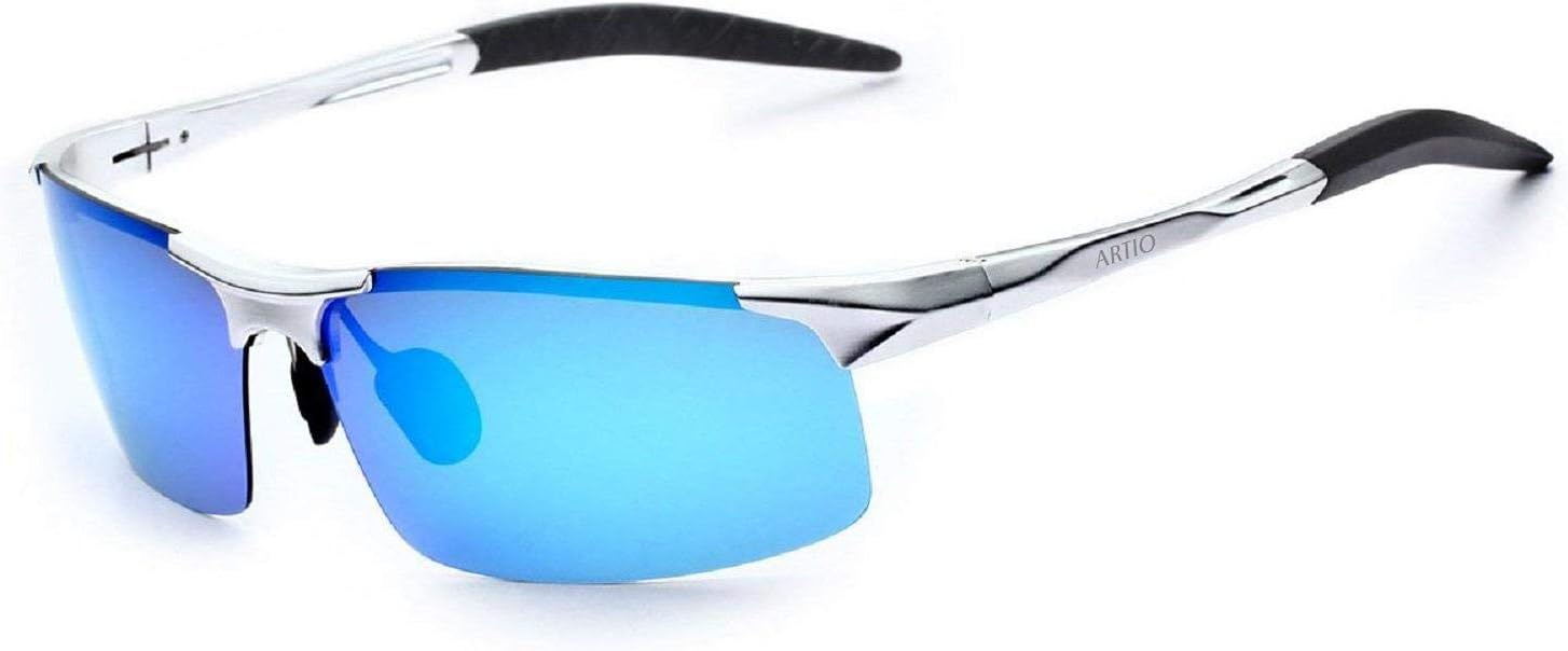 Artio Polarized Sports Sunglasses Men Women UV 400 Multi Sports Sunglasses for Running Cycling Jogging Riding Biking (Blue)