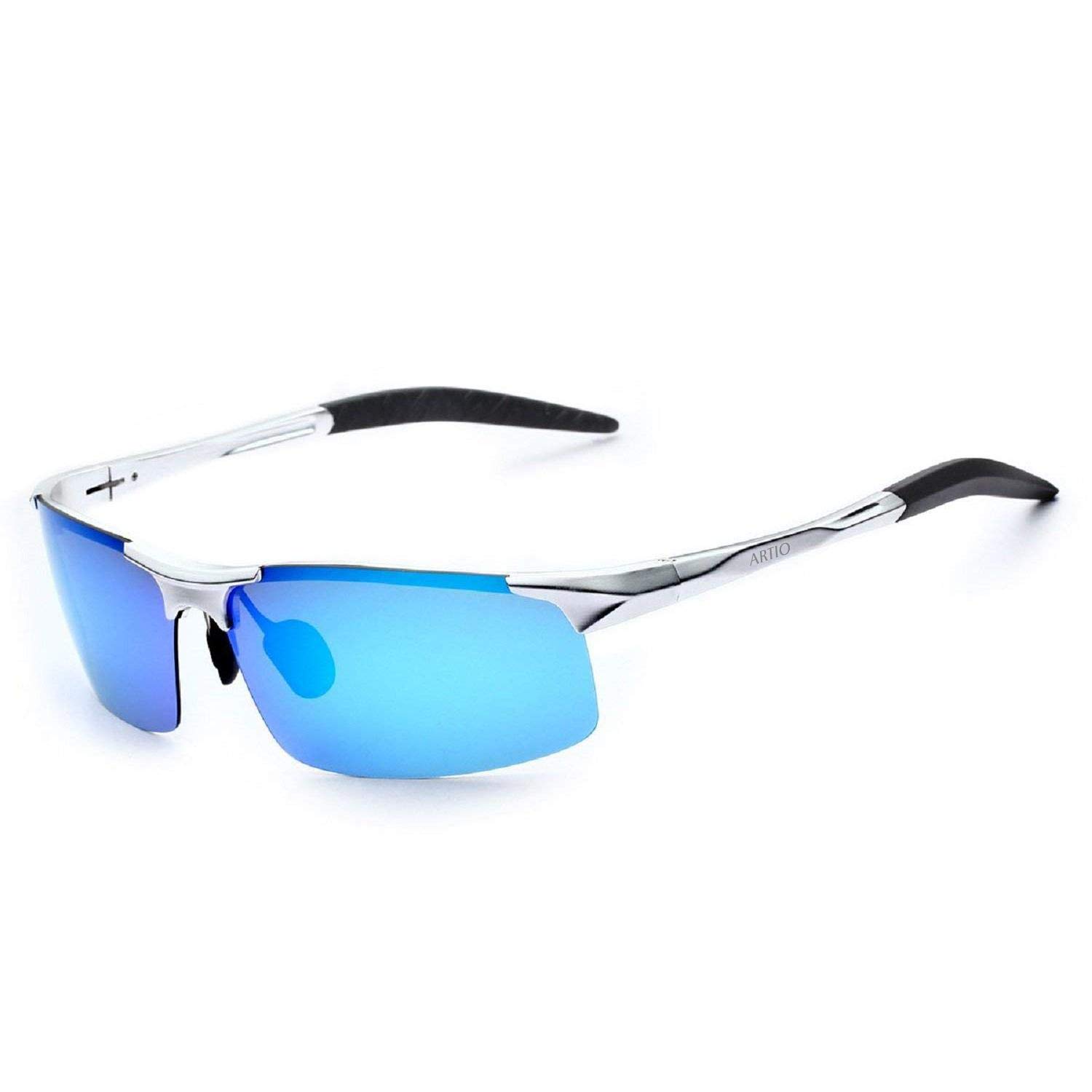Artio Polarized Sports Sunglasses Men Women UV 400 Multi Sports Sunglasses for Running Cycling Jogging Riding Biking (Blue)
