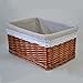 Rurality Willow Wicker Storage Basket with Lining, Brown，Large