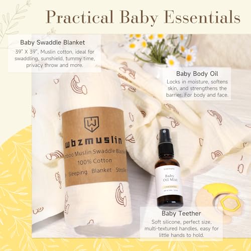 New Mom Gifts, 11 Luxury New Mom Care Package After Baby, Pregnancy Gifts for Expecting Mom To Be, Postpartum Gifts Basket with New Mommy and Baby Essentials for Baby Shower, First Time Mom (Yellow)