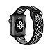 GEOTEL 38mm Soft Silicone Sport Band with Ventilation Holes for Apple Watch Nike+, Apple Watch Series 1,Apple Watch Series 2-M/L Size ( 38MM-Black/Gray)