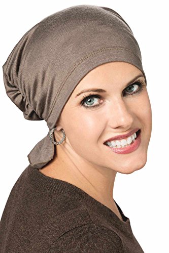 Gathered Scarf Beanie - Chemo Head Cover Cancer Hat for Chemotherapy Hair Loss Patients Blue Neutral Confetti