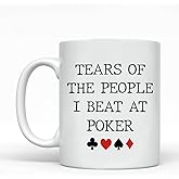 Tears Of The People I Beat At Poker Mug - Humorous Poker Victory Ceramic Mug - Coffee Mug Gifts For Player - Unique Anniversary Mug Gift - Gifts For Friend - Coworker 11oz