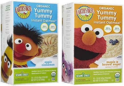 Earths Best Organic Baby Cereal Bundle: Apple Sweet Potato & Oatmeal Banana (1 box of each)