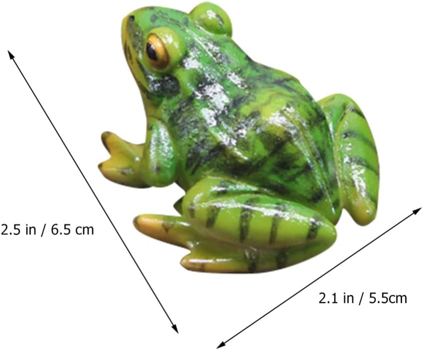 Garneck 2pcs Frog Statue Mini Frog Resin Animal Sculpture Indoor Outdoor Decor For Garden Patio Yard Micro Landscape Fairy Garden Ornaments - Image 3
