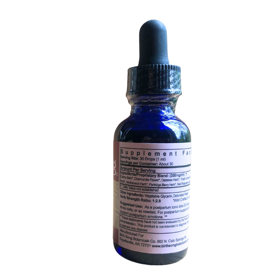Nurtured Mother Postpartum Essentials and Support Supplement, Herbal Afterbirth Tincture for New Moms After Labor and Delivery, Natural Postpartum Care, 1oz Bottle