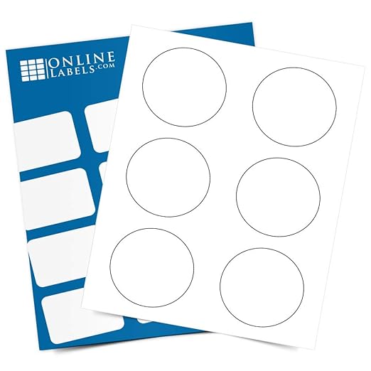 3 Inch Round Labels - Pack of 600 Circle Stickers, 100 Sheets - Inkjet ...