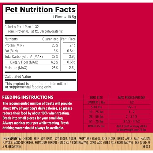 MILO’S KITCHEN HOMESTYLE DOG TREATS, CHICKEN & APPLE SAUSAGE SLICES, 18 OUNCE, HIGH PROTEIN, NO ARTIFICIAL FLAVORS
