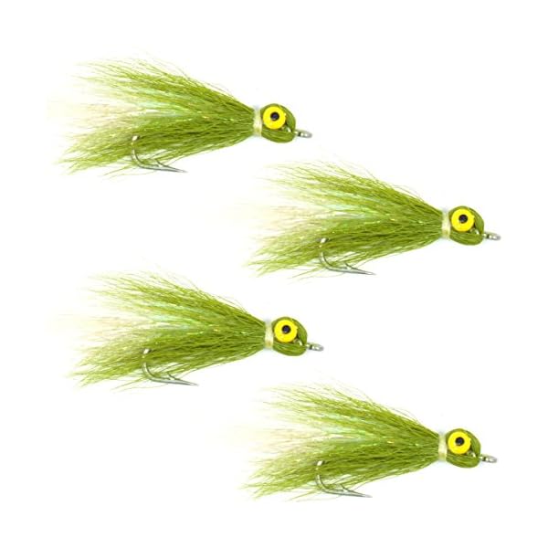 The-Fly-Fishing-Place-Clousers-Minnow-Fly-Fishing-Streamer-Flies-4-Saltwater-and-Bass-Flies-OliveGreen-Hook-Size-10