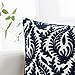 HWY 50 Decorative Couch Throw Pillow Covers 18x18 Inch Embroidered Cotton Branches Accent Throw Pillows Case Cushion Cover for Living Room Bed 1 Piece Navy Blue