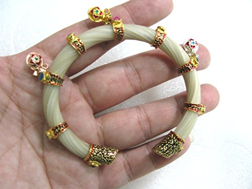 New White Elephant Hair Bracelet 925 Sterling Silver Coated By 24k