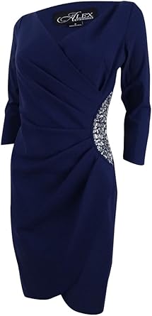alex evenings ruched sheath dress