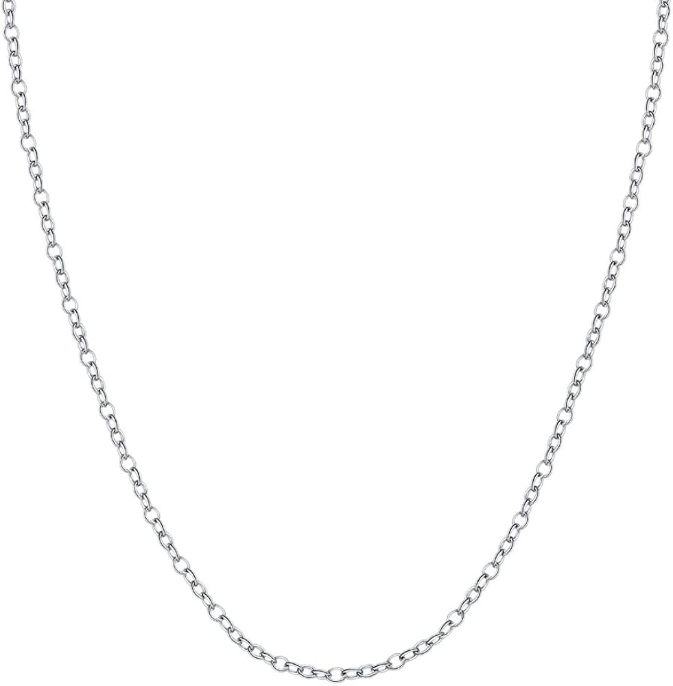 BORUO 925 Sterling Silver Cable Chain Necklace, 1.5mm Solid Italian Nickel-Free Lobster Claw Clasp 22 Inch: Jewelry