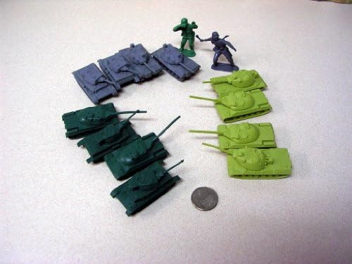 12 Near Ho or 1/72 scale Plastic Tanks
