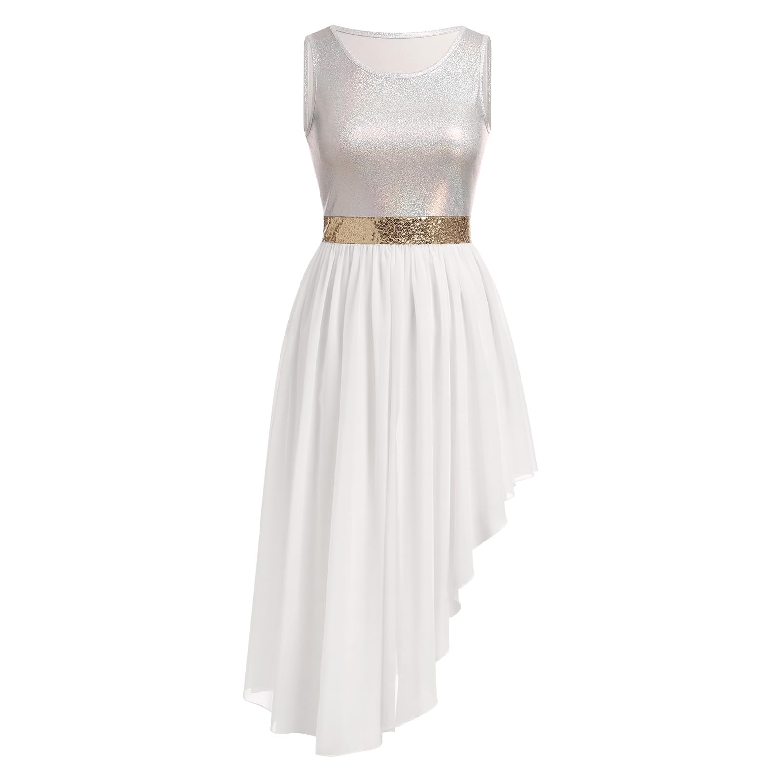white praise dance dress new collection waltz competition dresses made to order tan Smarts Dance length praise dress features long sleeves Women Dancing Gown Worship Praise