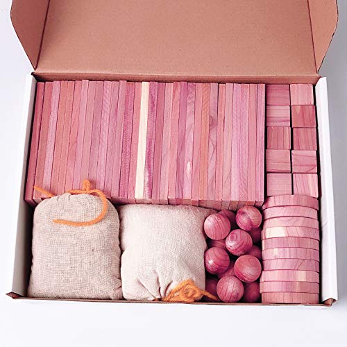 Cedar Space Cedar Blocks | Cedar Packs | Cedar Balls | Cedar Hang up for Closet Storage, 100% Nature Red Cederwood