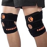 Cambivo Knee Brace, Knee Sleeve, Best Adjustable Support (2 Pack - premium)