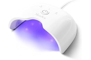 MelodySusie Small LED UV Nail Lamp with Lightweight Design, P-ART06F Nail Dryer with Simple Button Control Cures All Soft Gels at Home, Especially Half-Cured Gel, Base Coat & Top Coat White