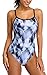 ALove Women's Printed Athletic One Piece Swimsuit Sports Swimwear Training Suit