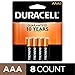 Duracell - CopperTop AAA Alkaline Batteries - long lasting, all-purpose Triple A battery for household and business - 8 Count primary