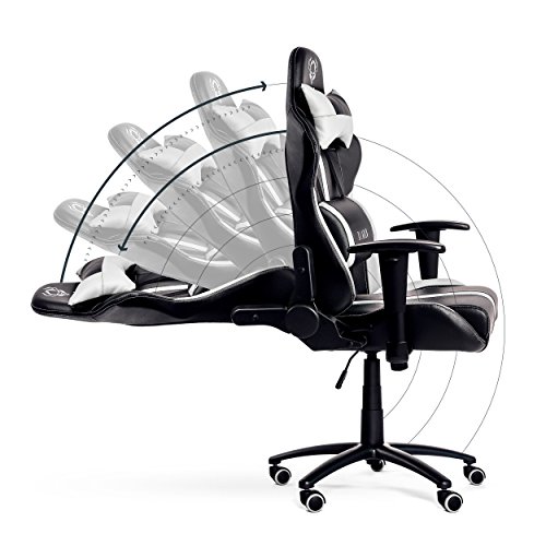 Diablo-X-Player-Gaming-Sedia-Cuscino-Lombare-meccanismo-di-inclinazione-braccioli-Regolabili-Finta-Pelle-Portata-150-kg-Scelta-del-Colore-NeroBianco