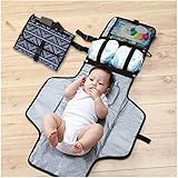 Baby Portable Changing Pad - Changing Pad Portable- Diaper Clutch - Lightweight Travel Station Kit for Baby Diapering - Detachable and Wipeable Mat and Soft Head Pillow - Perfect Baby Shower Gift