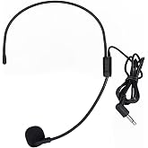 SHIDU Flexible Costume Microphone Headset 3.5mm Audio Plug | Original Sound Adjustable Wired Microphone with 3.5mm Audio Plug for Voice Amplifier Speakers