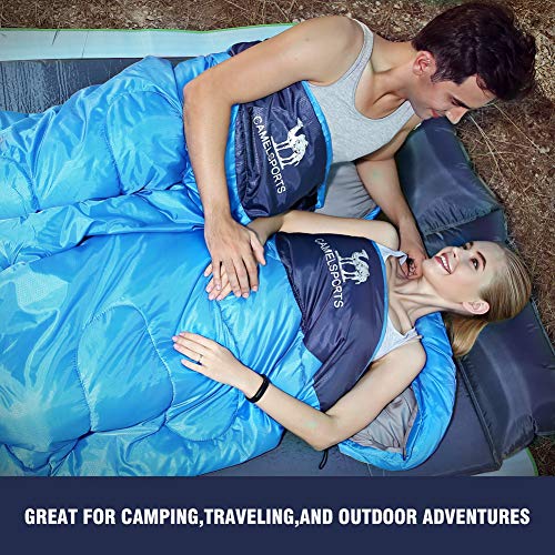 CAMELSPORTS-Lightweight-Double-Self-Inflating-Sleeping-Pad-with-Attached-Pillow-Great-for-2-Person-Camping-Hiking-BackpackingBeach