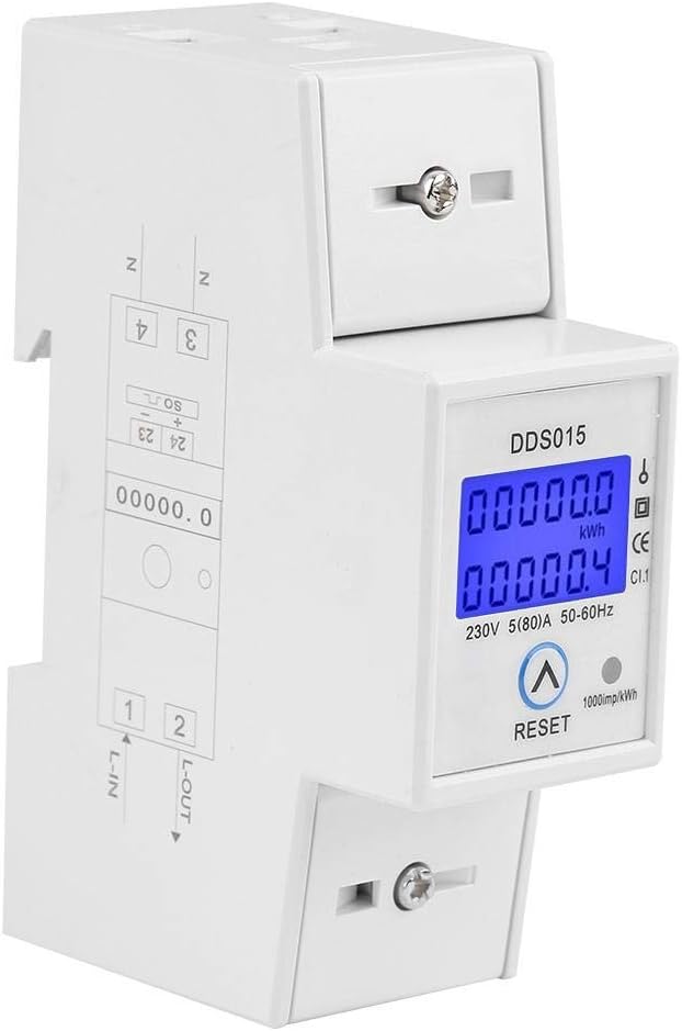 5-80A 230V 50Hz Digital LCD Display Single Phase Energy Meter Watt Meter DIN Rail Mounting KWh DDS015 Overload Energy Saving - Image 4