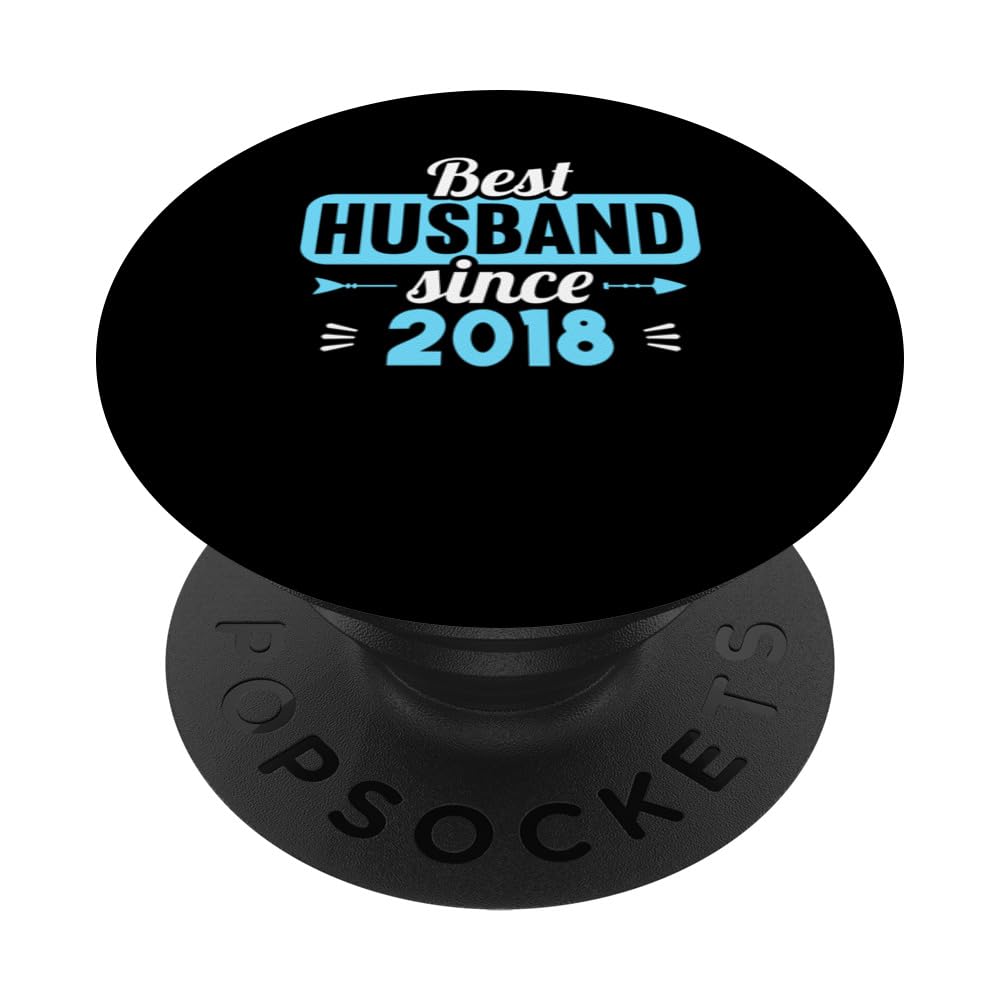 Best Husband Since 2018 8th Wedding day anniversary PopSockets Adhesive PopGrip