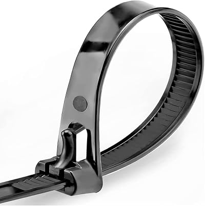 Oksdown 100 Pack Reusable Cable Ties Black 500mm 7.6mm Heavy Duty Nylon