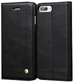 iPhone 7 PLUS Case, VVIA Leather Case for iPhone 7 Plus (5.5 inch), Classic Leather Wallet Cases Slim Folio Book Cover with Credit Card Slots, Cash Pocket, Stand Holder, Magnet Closure (Black)