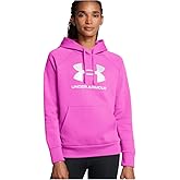 Under Armour Women's Rival Fleece Glitter Logo Hoodie (US, Alpha, X-Large, Regular, Regular, Vivid Magenta/White 572)