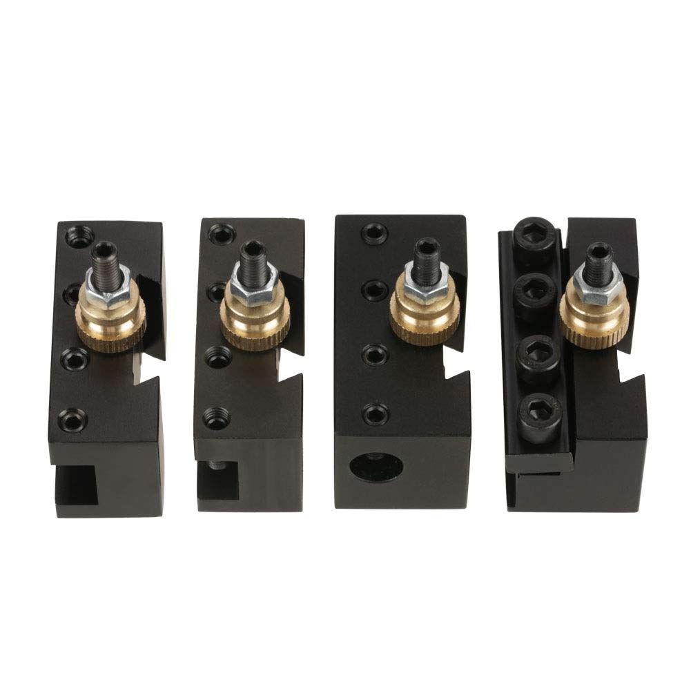 Turning Facing Holder Lathe Quick Change Tool Mini Lathe Quick Change Tool Post Holder Mini Lathe Cut Off Blade Tool Holder Lathe Tool Holder Post Cutter Holder-4pcs