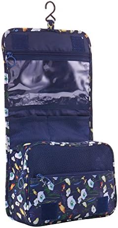 Shopper Joy Hanging Toiletry Bag Travel Cosmetics Makeup Organizer Bag for Women Men for Travelling Holiday Camping Outdoor - Dark Blue + Goldfish