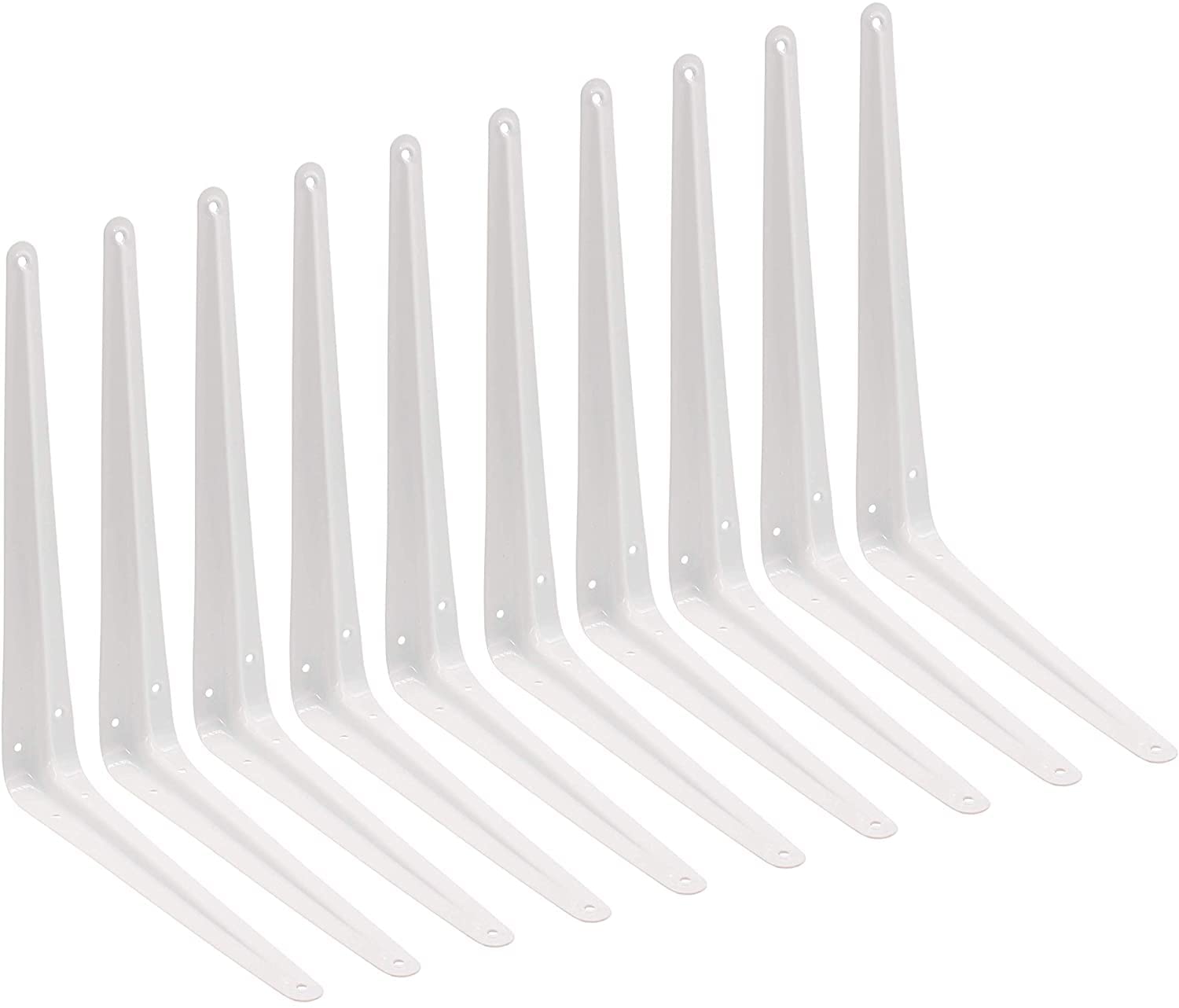 TERF® London Shelf Bracket White 300mm X 250mm (12 X 10 inch) Wall Mounted Shelving Support Corner Brackets Book Shelf Bracket Floating Shelve Bracket and Multi Purpose Use - Pack of 10