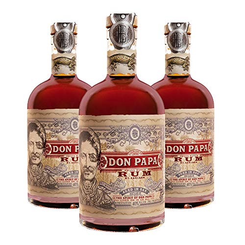 Don Papa | Rum | 3 x 700 ml | 40% Vol. | Über 7 Jahre in amerikanischen Eichenfässern gereift | Leichter & fruchtiger Duft | Aromen von Vanille, Honig & kandierten Früchten | Langer & reichhaltiger Abgang | Aus Zuckerrohr