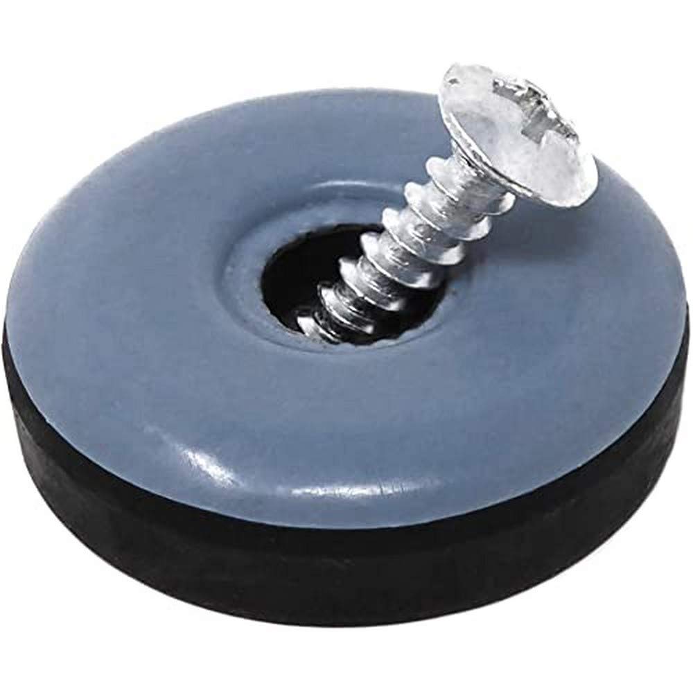 Adsamm® / 32 x PTFE Sliders with screws | Ø 1,18'' (Ø 30 mm) | grey-blue | round | Premium quality furniture sliders with screw by Adsamm®