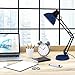 ToJane Blue Desk Lamp, Adjustable Swing Arm Small Desk Lamp for Bedrooms,Flexible Clamp Table Lamp