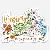 Virginia Sticker USA States Decal for Wall, Laptop, Cell, Truck Sticker for Windows, Cars, Trucks 5" Inch