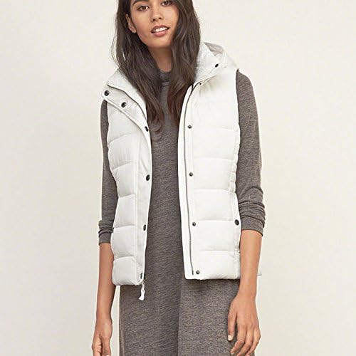 Amazon アバクロ Abercrombie Fitch アバクロンビー フィッチ レディース ダウン ベスト ジャケット フリース裏地 ホワイト Lサイズ 2514 L レディース 通販