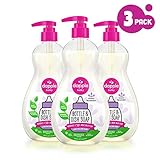 DAPPLE Baby Bottle and Dish Liquid, Lavender Dish Soap, Plant Based, Hypoallergenic, 16.9 Fluid Ounces (Pack of 3)