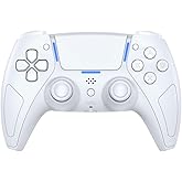 JOYTORN Wireless Controller Compatible with PS5/Pro/Slim/PC/Steam Deck, Hall Effect Joysticks,Dual Vibration, 3.5mm Audio Jack, 6-Axis Motion Control Gamepad with Speaker (White)