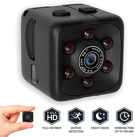 Mini Spy Hidden Camera, Full HD 1080P Portable Nanny Cam with Infrared Night Vision and Motion Detection Loop Recording Small Covert Security DVR Surveillance for Home, Car, Drone, Office and Outdoor