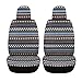 SOBONITO Car Front Seat Covers,Boho Baja Strip,Heavy Duty Blanket Cloth,Universal Size,1 Pair,Blue (FR-B)