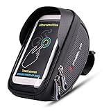 Bike Handlebar Bag, MOOZO Bicycle Top Tube Pouch, Cycling Frame Bags Phone Mount Holder for iPhone X 8 7 6 6S Plus Samsung Galaxy S8 S7 Edge S6 Edge Plus S6 LG HTC Sony Smartphones up to 6”