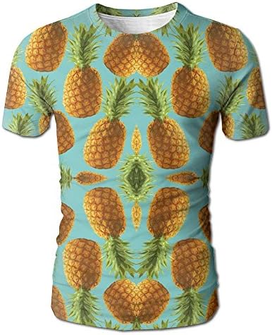 Hyopq Pineapple Men's Mens Tees Regular Fit Short Sleeve Round Neck Casual T-Shirts